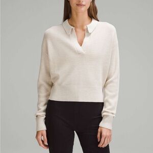 Lululemon Collared Merino Wool-Blend Sweater
Heathered Bone Size Small
